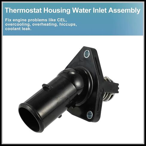 Engine Coolant Thermostat Housing Assembly Replacement for Lexus IS250 2006-2015, 1603131020 Metal Black 1Pc in Saudi Arabia