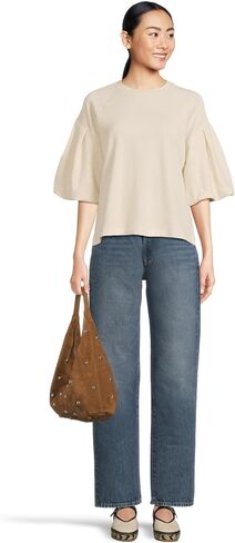 حقيبة كتف The Mylie للسيدات من Madewell مصنوعة من الجلد السويدي المرصع in Kuwait