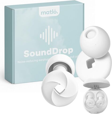 SoundDrop by Matló – Reusable Noise-Reducing Earplugs for Sleep, Focus & Sound Sensitivity – Soft Silicone + Compact Case in Saudi Arabia