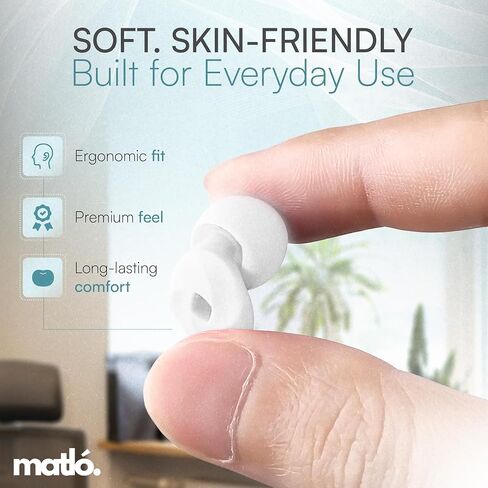 SoundDrop by Matló – Reusable Noise-Reducing Earplugs for Sleep, Focus & Sound Sensitivity – Soft Silicone + Compact Case in Saudi Arabia