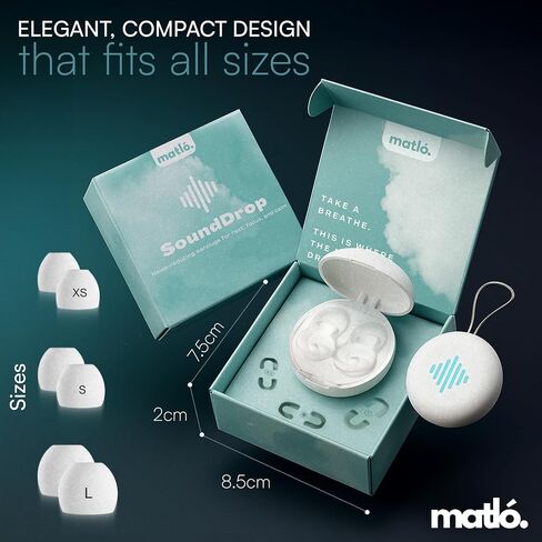 SoundDrop by Matló – Reusable Noise-Reducing Earplugs for Sleep, Focus & Sound Sensitivity – Soft Silicone + Compact Case in Saudi Arabia