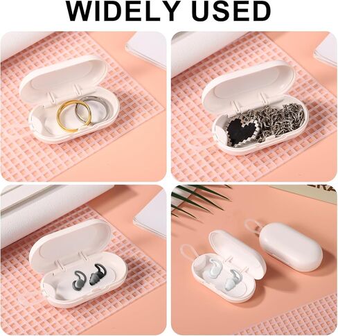 2 Pcs Earplug Cases, Ear Plug Holder Cases Only Portable Earplug Case Mini Plastic Earplug Organizer Storage Accessories Case Earplug Carrying Case Keychain for Travel Camping Business (Black) in Saudi Arabia