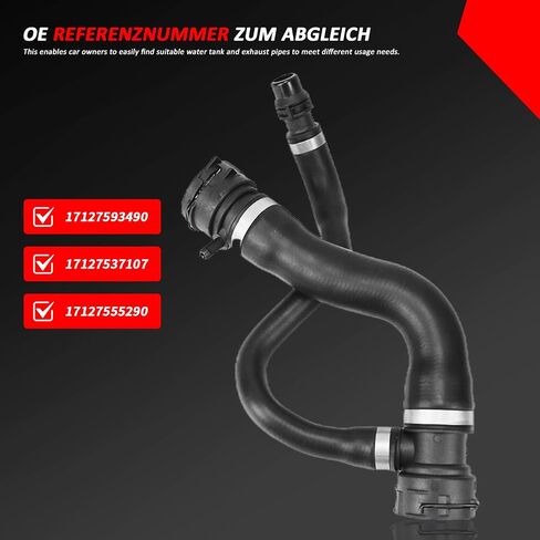 17127537107 17127555290 Radiator Upper Pipe + Exhaust Pipe 2-piece set For BMW X5 (E70) 2006-2010 X5 3.0si xDrive30i Peat# V201768 V202316 in Saudi Arabia