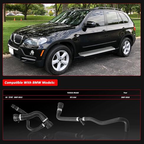 17127537107 17127555290 Radiator Upper Pipe + Exhaust Pipe 2-piece set For BMW X5 (E70) 2006-2010 X5 3.0si xDrive30i Peat# V201768 V202316 in Saudi Arabia