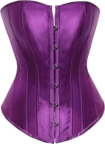 Women’s Corset Top Satin Overbust Waist Cincher Bustier in Kuwait