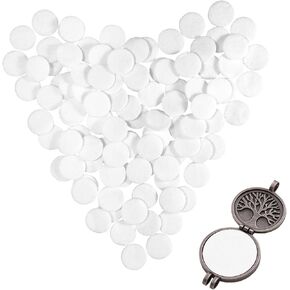 Larrel 100 Pcs Round Aromatherapy Pad, 0.88in White Round Essential Oil Pads Aromatherapy Pad 2.25cm Replacement Refill Pads for Essential Oil Diffuser Necklace Humidifier Home Car in Saudi Arabia
