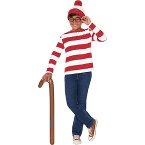 مجموعة أزياء Spirit Halloween Kids Where's Waldo | مرخصة رسميًا | أين زي والدو | زي سهل in Kuwait