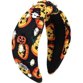 Halloween Headbands for Women Costumes Rhinestone Knotted Headband Halloween Party Favors in Kuwait
