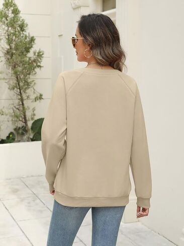Eadinve Womens Disual Sweatshirts Long Longe V Viroce Fleece Pullover Side with Pocket Litte Louge Fit Fall Tops 2025 in Saudi Arabia