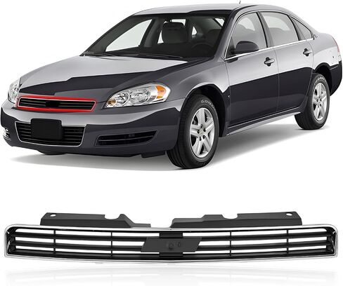 CarPartsDepot Front Grille Grill Lower Chrome Frame With Black Insert Compatible With Chevrolet 2006-2011 Impala GM1036106 10333711 in Saudi Arabia