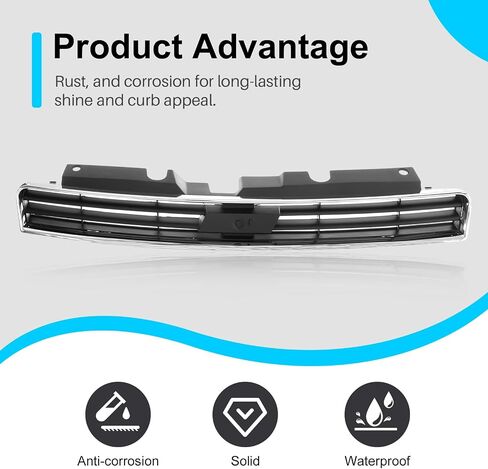 CarPartsDepot Front Grille Grill Lower Chrome Frame With Black Insert Compatible With Chevrolet 2006-2011 Impala GM1036106 10333711 in Saudi Arabia