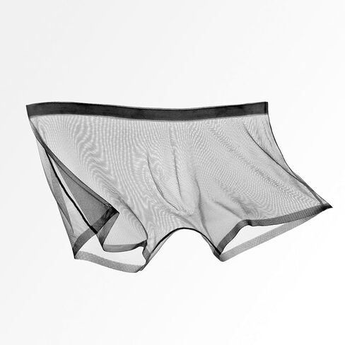 Men's Ice Silk Sexy Mesh Boxer Briefs Ultra-Thin Transparent Breathable Hollow Underwear in Saudi Arabia