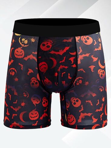 Men's Underwear Boxer Briefs Halloween Pattern Breathable Stretch Funny Novelty Gag Gifts for Men Elastic Underpants in Saudi Arabia