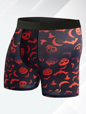 Men's Underwear Boxer Briefs Halloween Pattern Breathable Stretch Funny Novelty Gag Gifts for Men Elastic Underpants in Saudi Arabia
