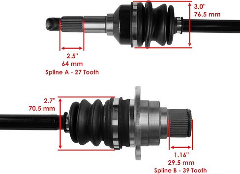 Caltric Front Rear Left Right Complete Axles Compatible with Yamaha Rhino 450 Yxr450F 4Wd 2006-2009 in Saudi Arabia