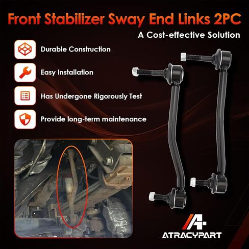 2Pcs Front Sway Bar Stabilizer End Links Zinc-Nickel Alloy Suspension Kit Left & Right, Compatible With 2000-2005 Excursion, 2000-2004 F250 F350 F450 F550 Super Duty 4WD, Replaces#: K80273 K80274 in Saudi Arabia