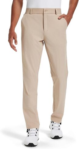 Men's Stretch Golf Pants 30''/32''/34'' - Lightweight Dress & Casual Trousers for Business Travel Work in Saudi Arabia