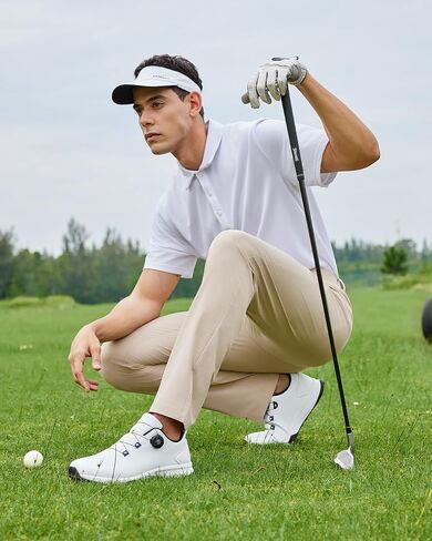 Men's Stretch Golf Pants 30''/32''/34'' - Lightweight Dress & Casual Trousers for Business Travel Work in Saudi Arabia