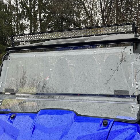 الزجاج الأمامي HECASA Flip 2 في 1 متوافق مع 2018-2020 Yamaha Wolverine X4 / X2 واضح شديد التحمل قابل للطي لأسفل الزجاج الأمامي المقاوم للخدش متضمن زنبرك غاز in Saudi Arabia