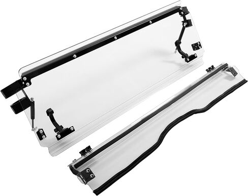 الزجاج الأمامي HECASA Flip 2 في 1 متوافق مع 2018-2020 Yamaha Wolverine X4 / X2 واضح شديد التحمل قابل للطي لأسفل الزجاج الأمامي المقاوم للخدش متضمن زنبرك غاز in Saudi Arabia
