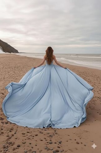 Santorini Flying Dress Fo Womens, Long Tail Flying Dress for Engagment, Wedding, Maternity, Bridal Shower, Bridesmaids, Beach, Baby Shower, Vacations, Evening Events, Long Tail Options in Saudi Arabia
