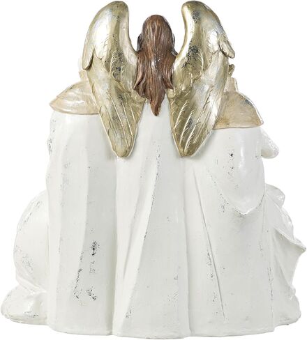 Glitzhome Christmas Nativity Set Nativity Scene Set Indoor 8" Resin Nativity Figurines Set 11 Pcs Removable Angel Statue Blue Nativity Sets & Figures Christian Holy Family Figure with Baby Jesus in Kuwait