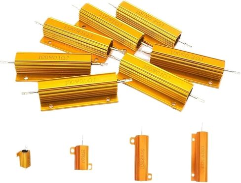 2PCS 10W 25W 50W 100W Load Resistor Aluminum Power Metal Shell Case Wirewound Resistor 0.1~10K Ohm 4ohm 6ohm 8ohm Resistance(25W-50R) in Saudi Arabia