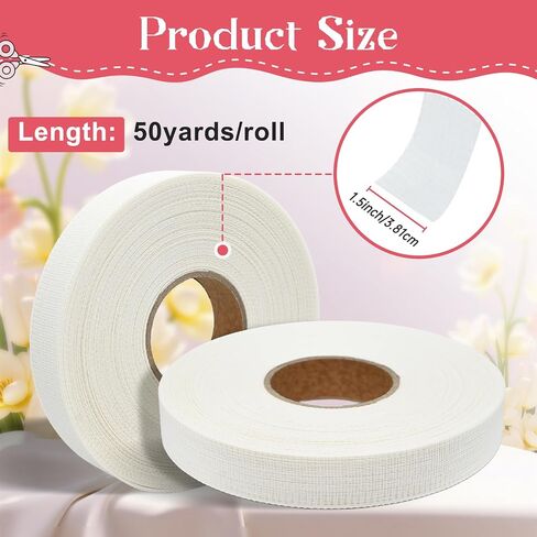 Fishbone Hem Tape for Sewing 2.5 Yards Edge Roller for Chiffon & Thin Fabrics Sewing Tool for Beginners and Enthusiasts Tailors Helper Sewing Supplies 3.5cm Width Frills Hem Sewing Guide in Saudi Arabia
