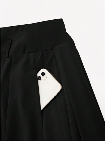 GORGLITTER تنورة نسائية طويلة ذات ثنيات وحزام فستان عالي الخصر على شكل حرف A تنانير طويلة مع جيب in Kuwait