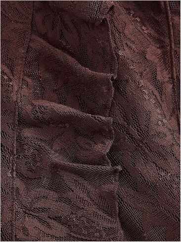 تنورة نسائية من Milumia ذات حافة مكشكشة من الدانتيل، تنانير طويلة غير متماثلة بخصر عالٍ in Kuwait