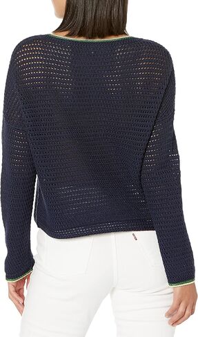 Vince Women's Crochet Contrast Tipping Crew in Saudi Arabia
