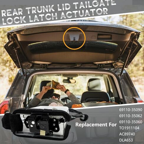 BHB غطاء صندوق السيارة الخلفي قفل الباب الخلفي المحرك متوافق مع Toyota 4runner 4.0L 2010-2021 الباب الخلفي فتحة الباب قفل المحرك لاستبدال 69110-35082 69110-35081 69110-35080 DLA1500 in Saudi Arabia