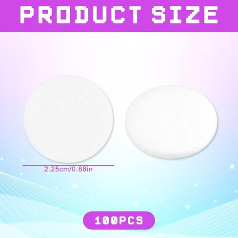 Larrel 100 Pcs Round Aromatherapy Pad, 0.88in White Round Essential Oil Pads Aromatherapy Pad 2.25cm Replacement Refill Pads for Essential Oil Diffuser Necklace Humidifier Home Car in Saudi Arabia