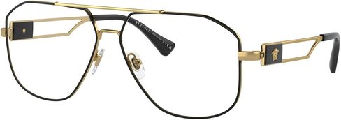 Versace VE1287-1443 Eyeglass Frame BLACK/GOLD w/DEMO LENS 59mm in Saudi Arabia