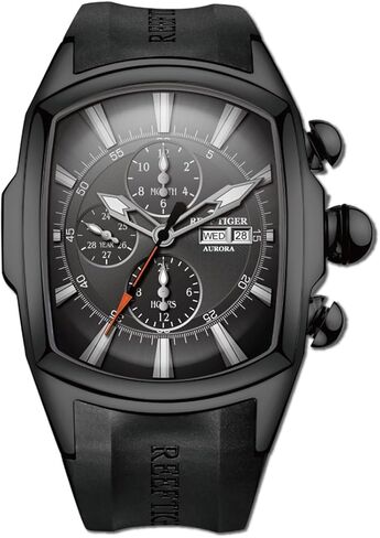 ريف النمر رجالي تونيو ساعة ميكانيكية متعددة الوظائف التناظرية مضيئة سيليكون حزام ساعات أوتوماتيكية مع التقويم RGA3069-P in Kuwait