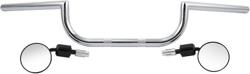 TCT-MOTORPARTS 7/8'' Cafe Racer Ace clubman Style Handlebar & Mirrors Fit For Cafe Racer Custom Cruiser Honda Yamaha Kawasaki Suzuki in Saudi Arabia