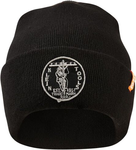 Klein Tools 60388 Heavy Knit Hat with Wide Cuff, Black, One Size Fits Most, Vintage Patch Logo in Saudi Arabia