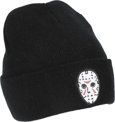 Friday The 13Th Jason Mask Embroidery On Acrylic Knit Standard Cuff Beanie in Saudi Arabia