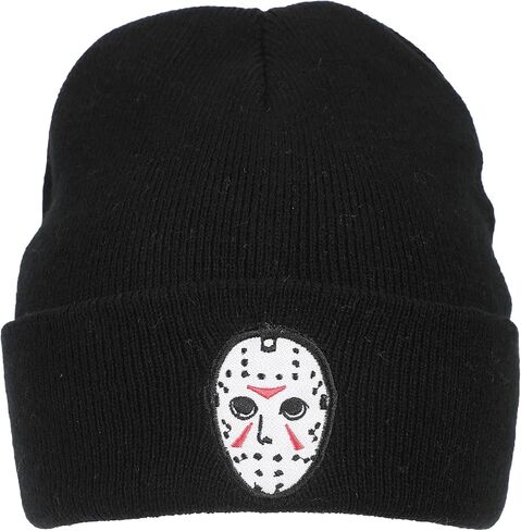 Friday The 13Th Jason Mask Embroidery On Acrylic Knit Standard Cuff Beanie in Saudi Arabia
