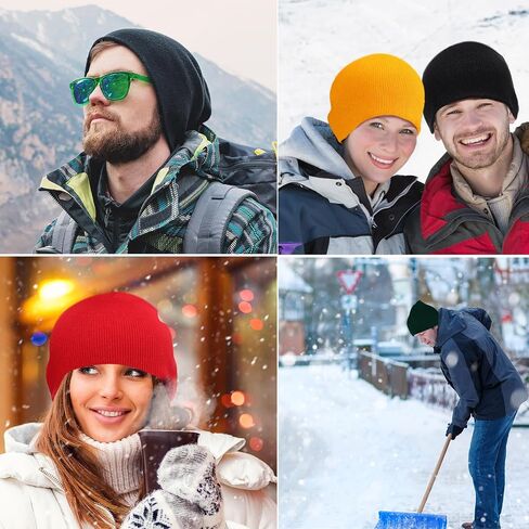 Liitrsh 12 Pcs Bulk Knitted Beanie for Winter, Daily Heather Beanie Hat Liner Warm Caps for Homeless Donations Men and Women in Saudi Arabia