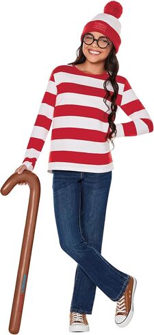 مجموعة أزياء Spirit Halloween Kids Where's Waldo | مرخصة رسميًا | أين زي والدو | زي سهل in Kuwait