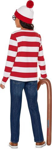 مجموعة أزياء Spirit Halloween Kids Where's Waldo | مرخصة رسميًا | أين زي والدو | زي سهل in Kuwait