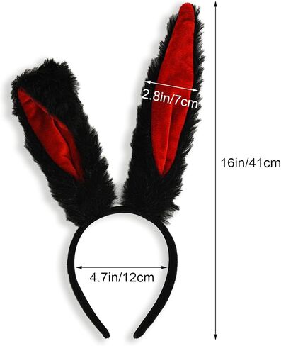 Bunny Ears Headband Long Furry Rabbit Ears Headband Bunny for Women Halloween Costume Accessories in Saudi Arabia