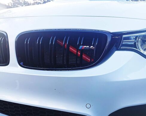 iJDMTOY Dual Sports Red Behind Kidney Grille V-Bar Decoration Cover Trims, Compatible With BMW 1 2 3 Series Z4 in Saudi Arabia