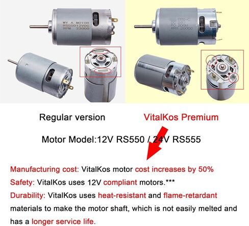 2 Pcs VitalKos RS555 40000RPM,24 Volt, Upgrade Motor Electric Motorcycle ATV UTV Kids Ride On Car,High Speed for Robust Drive Engine Match Kid Jeep SUV Power Wheel in Kuwait