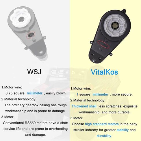 2 Pcs VitalKos RS555 40000RPM,24 Volt, Upgrade Motor Electric Motorcycle ATV UTV Kids Ride On Car,High Speed for Robust Drive Engine Match Kid Jeep SUV Power Wheel in Kuwait