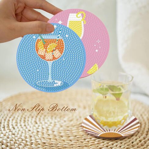 tigdtiu 8Pcs Diamond Art Coasters with Holder,DIY Christmas Life Coaster Diamond Painting Kits for Adults, Snowman Beginners Round Full Drill Diamond Art Craft Supplies in Saudi Arabia