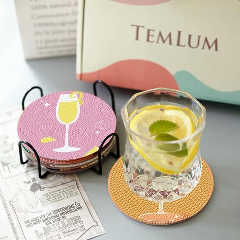 tigdtiu 8Pcs Diamond Art Coasters with Holder,DIY Christmas Life Coaster Diamond Painting Kits for Adults, Snowman Beginners Round Full Drill Diamond Art Craft Supplies in Saudi Arabia