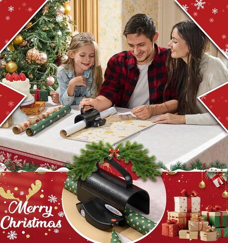 Wrapping Paper Cutter with 3 Replaceable Blades, Gift Wrap Cutter Tool for Gift Wrapping, Slider Wrap Cutter for Gift Wrapping Accessories, Paper Roll Cutter for Christmas Holiday Birthday in Kuwait