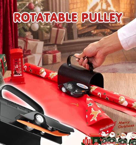 Wrapping Paper Cutter with 3 Replaceable Blades, Gift Wrap Cutter Tool for Gift Wrapping, Slider Wrap Cutter for Gift Wrapping Accessories, Paper Roll Cutter for Christmas Holiday Birthday in Kuwait